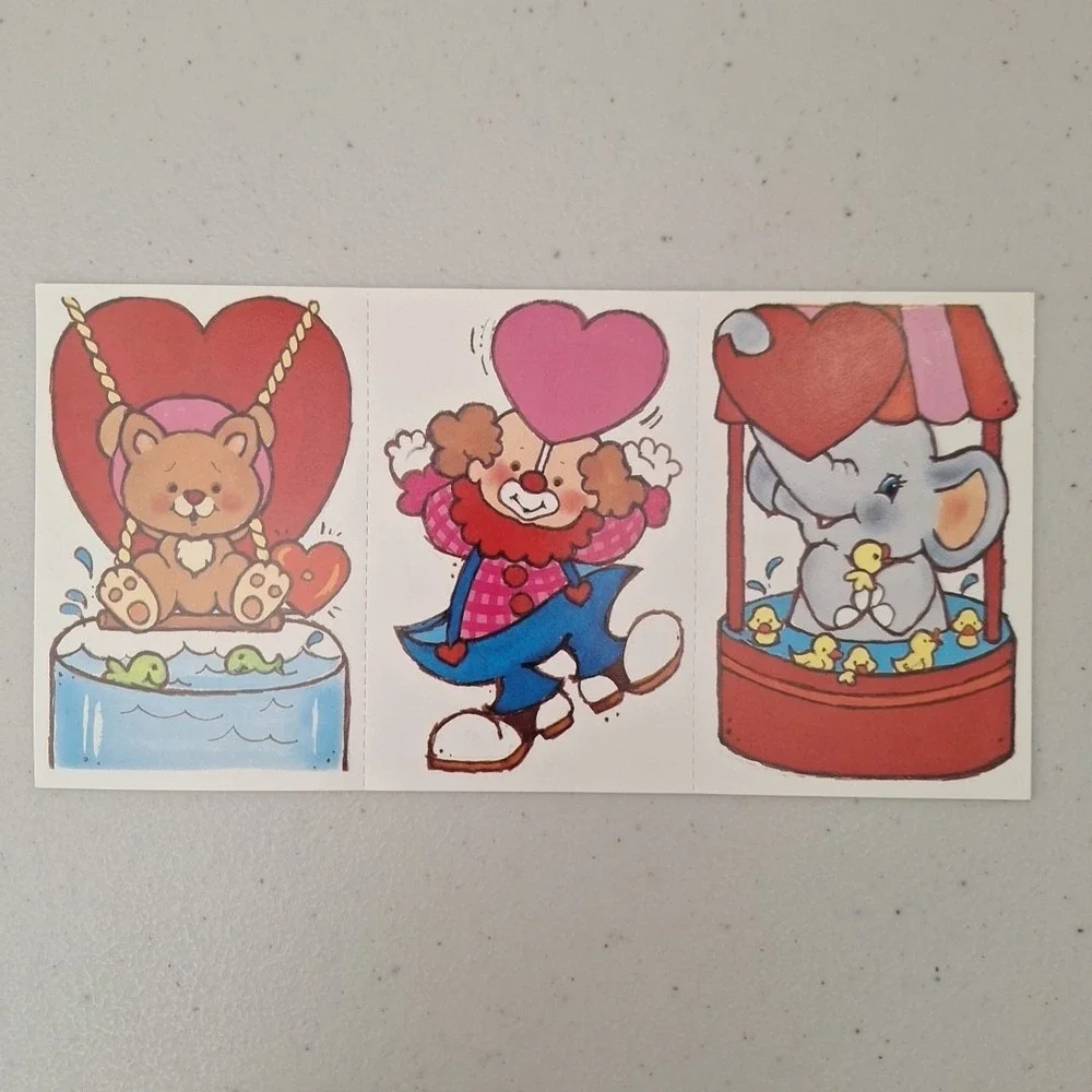 Vintage 1970's Valentines Cards Stickers & Craft Confetti, 11 Cards Rare Find